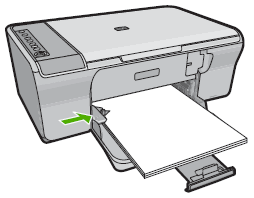 Ilustração que mostra a guia de largura sendo deslizada em direção à margem do papel