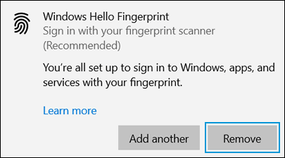 Removing the fingerprint option