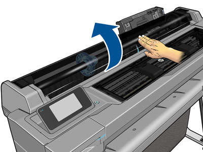 HP Designjet T120 és T520 ePrinter sorozat - Tekercspapír betöltése a  nyomtatóba | HP® Ügyféltámogatás