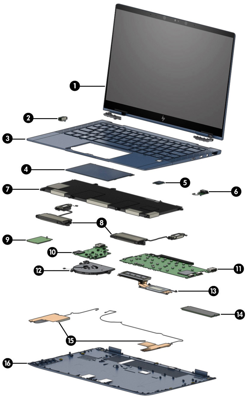HP Elite Dragonfly Notebook PC - Illustrated Parts | HP® Customer 