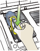 Illustration of inserting the printhead into its slot