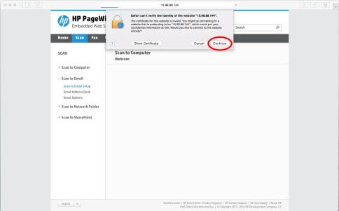 HP PageWide 377, 477, 577 - Configure the Scan to Network Folder | HP® Customer Support