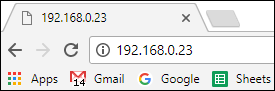 Example of an IP address entered into the Chrome address bar