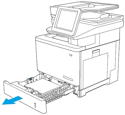 HP Color LaserJet Enterprise MFP M577 - Load paper to Trays 2, 3, 4, and 5  | HP® Customer Support