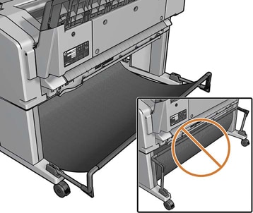 HP Designjet séries T920 e T1500 ePrinter - Utilização do empilhador |  Suporte ao cliente HP®