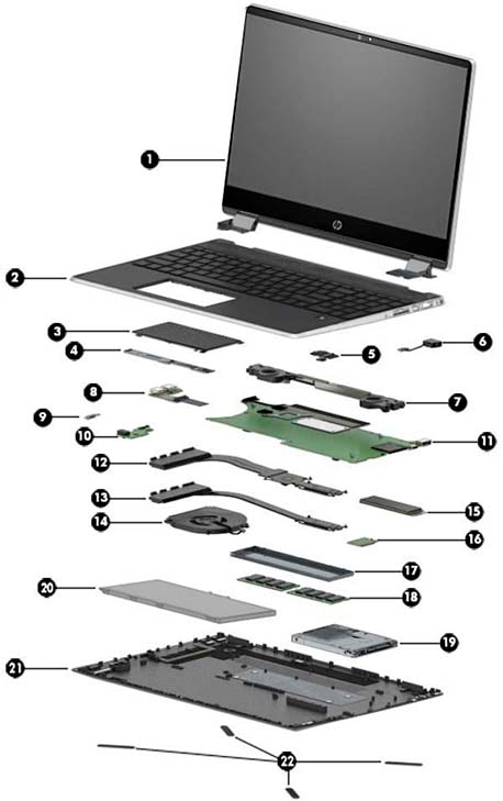 HP Pavilion 15-dq1000 x360 Convertible PC - Illustrated Parts | HP®  Customer Support