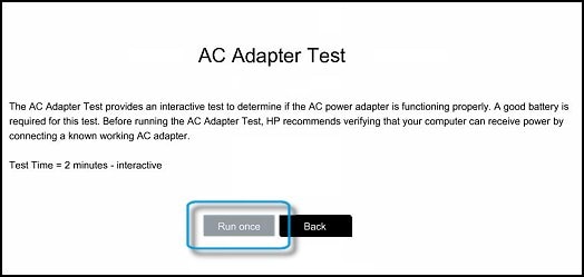 Running the AC Adapter Test