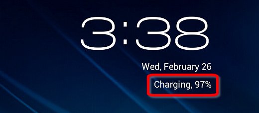 Lock screen charging indicator
