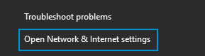 Opening Network and Internet settings