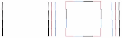 Imagen de patrones de alineación discontinuos.