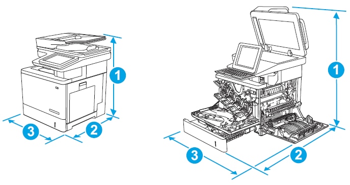 Impresora multifunción HP Color LaserJet Enterprise M577: especificaciones  de la impresora | Soporte al cliente de HP®