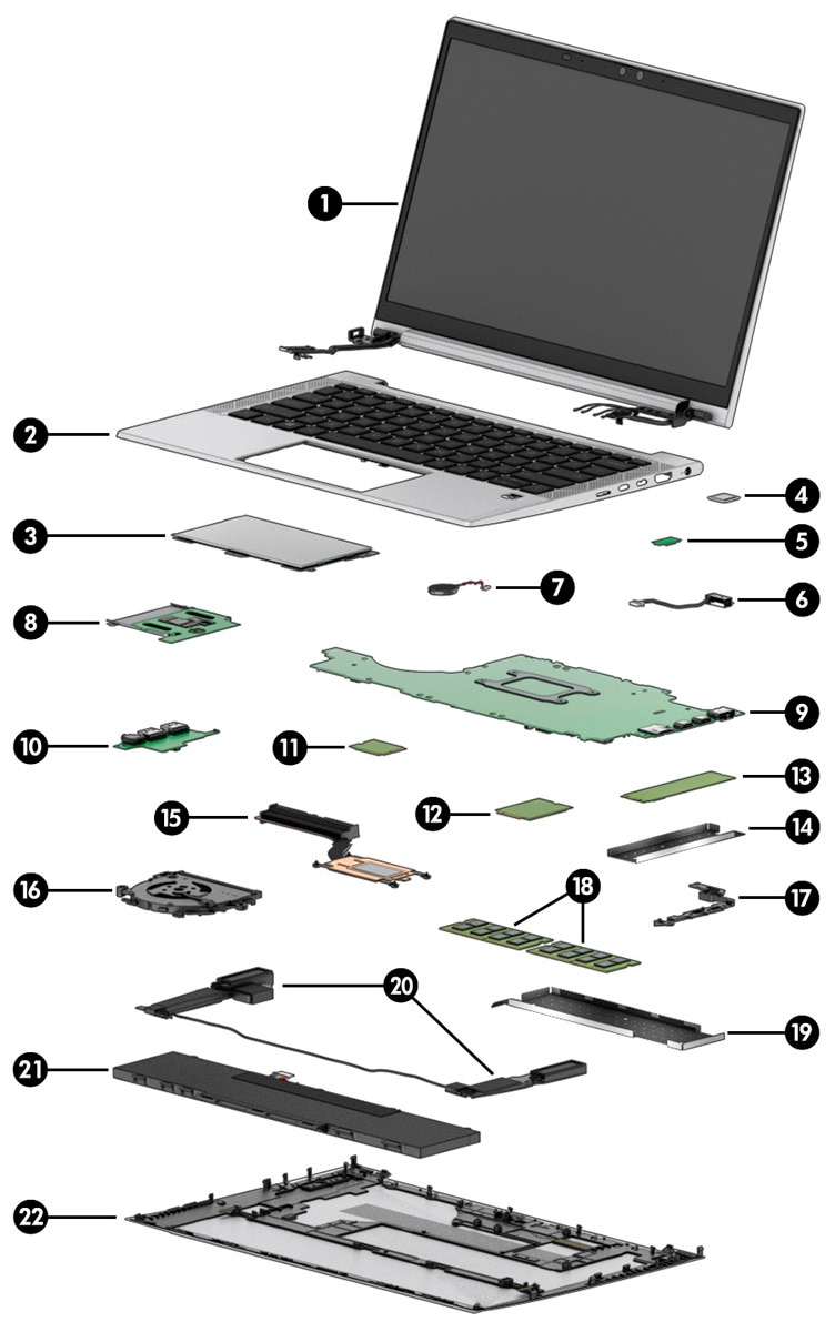 HP EliteBook 830 G7 Notebook PC - Illustrated parts catalog