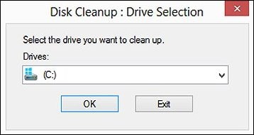 Drive selection in Disk Cleanup