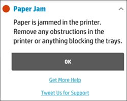 A Paper Jam notification