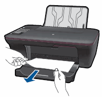 Ilustração: Remover o papel preso pela frente do equipamento