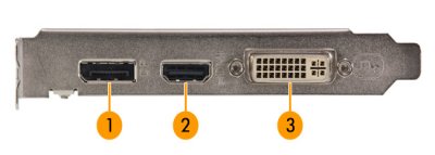 Image of video card bracket showing ports
