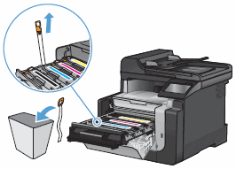 Replacing Cartridges for HP LaserJet Pro CM1415fn and CM1415fnw Color  Multifunction Printers | HP® Customer Support