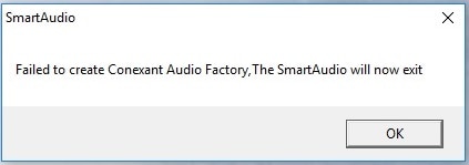 Advisory: HP ProDesk 400 G4 Microtower PCs - The Error "Failed to Create Conexant  Audio Factory, The SmartAudio Will Now Exit" Appears After Initial Computer  Setup | HP® Customer Support