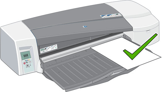 HP Designjet 111 Printer Series - Load paper into the front path | HP®  Customer Support