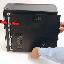 Hinzufügen oder Austauschen einer Festplatte bei Desktop PCs der  Modellreihe HP Pavilion Elite | HP® Kundensupport