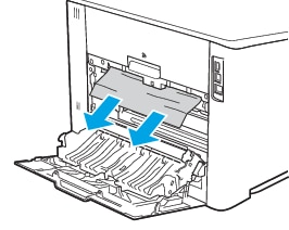 HP Color LaserJet Pro M454 - Eliminación de atascos de papel de la puerta  trasera y el área del fusor (solo modelo nw) (13.08 y 13.09) | Soporte al  cliente de HP®