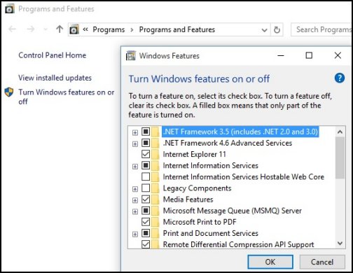 Kép: A Windows szolgáltatások képernyő
