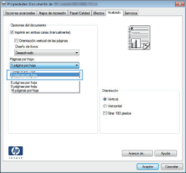 HP LaserJet Pro M425 - Impresión de varias páginas por hoja con Windows |  Soporte al cliente de HP®