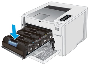 將碳粉匣插入印表機