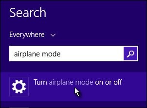 airplane mode windows 8