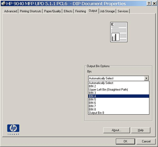 HP LaserJet MFP and All-in-One Products - HP Universal Print Driver: Bin  Options Displayed Incorrectly when Printing Via the HP Universal Print  Driver (UPD) to a LaserJet Printer and/or MFP with Multi-bin