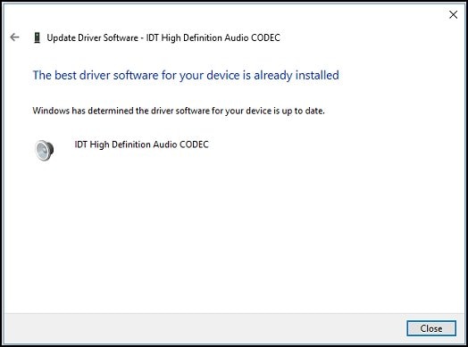 Windows đã cập nhật thành công phần mềm trình điều khiển của bạn