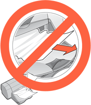 Illustration : Ne pas retirer le papier coincé par l'avant