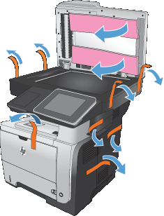 Hp Laserjet Enterprise 500 Mfp M525 Setting Up The Printer Hardware Dn Model And F Model Hp Customer Support