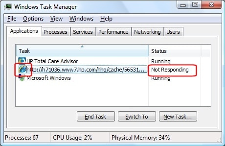 Task Manager Applications window