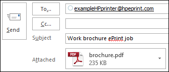 Example ePrint email