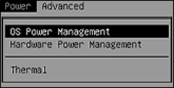 BIOS Power menu