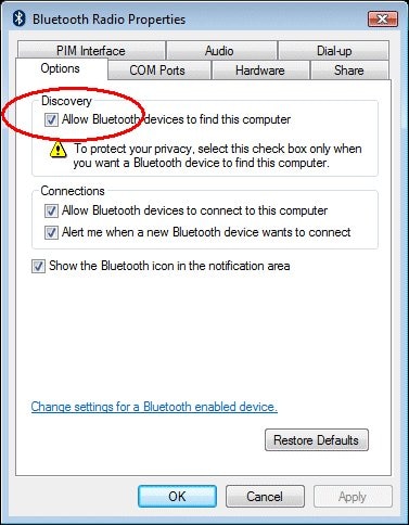 Activate Bluetooth Using Wireless Switch