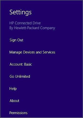 ‏‎HP Connected Drive Settings (הגדרות HP Connected Drive)