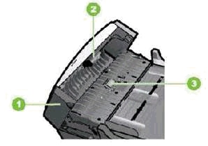 Imagen: Limpie los rodillos de recolección de papel y la almohadilla de separación