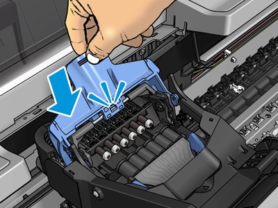 HP Designjet T3500 Production eMFP - Inserción del cabezal de impresión |  Soporte al cliente de HP®