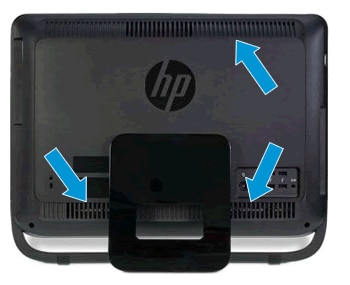 Location of the vents on an HP All-in-One PC