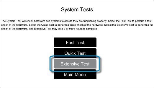  Selecting the Extensive Test