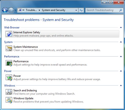 system maintenance troubleshooter windows 10