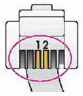 Connector on a two-wire fax cord