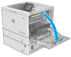 HP Color LaserJet Enterprise M552, M553 - 13.B, 13.E Fehler durch Stau an  der rechten Zugangsklappe und im Bereich der Fixiereinheit | HP®  Kundensupport