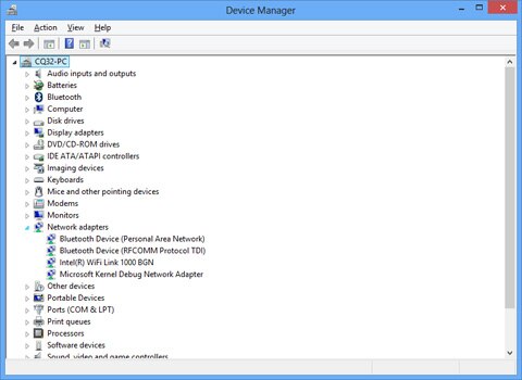 Image of Device Manager window displaying Network adapters expanded