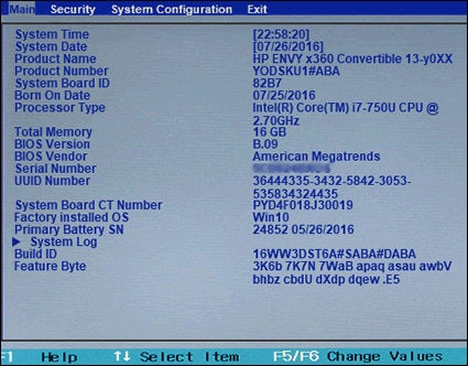 HP Notebook PCs - BIOS Setup Information and Menu Options