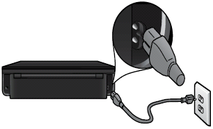 Image: Connect the power cord to the back of the printer, and then to the electrical outlet.