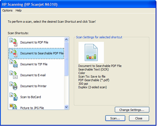HP Scanjet N6310 Scanner - Configuring "Scan To....Setup" in Scanner  Software | HP® Customer Support