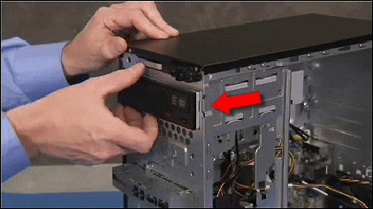 Pulling out the optical drive